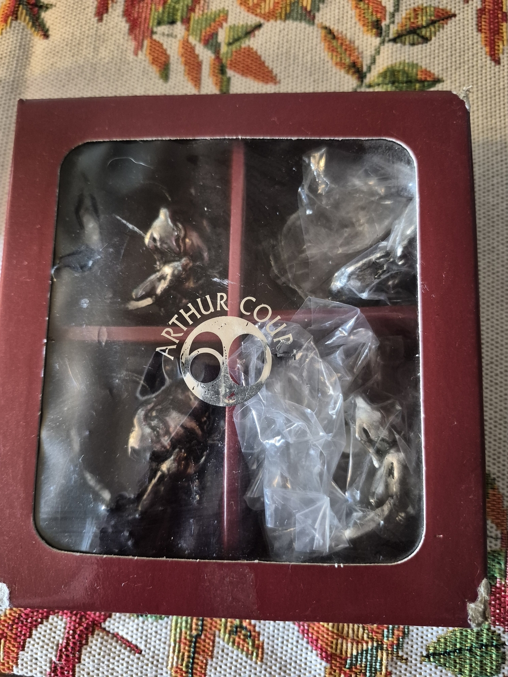 Arthur Court Silver Plated Figural Napkin Rings - Burgundy Box